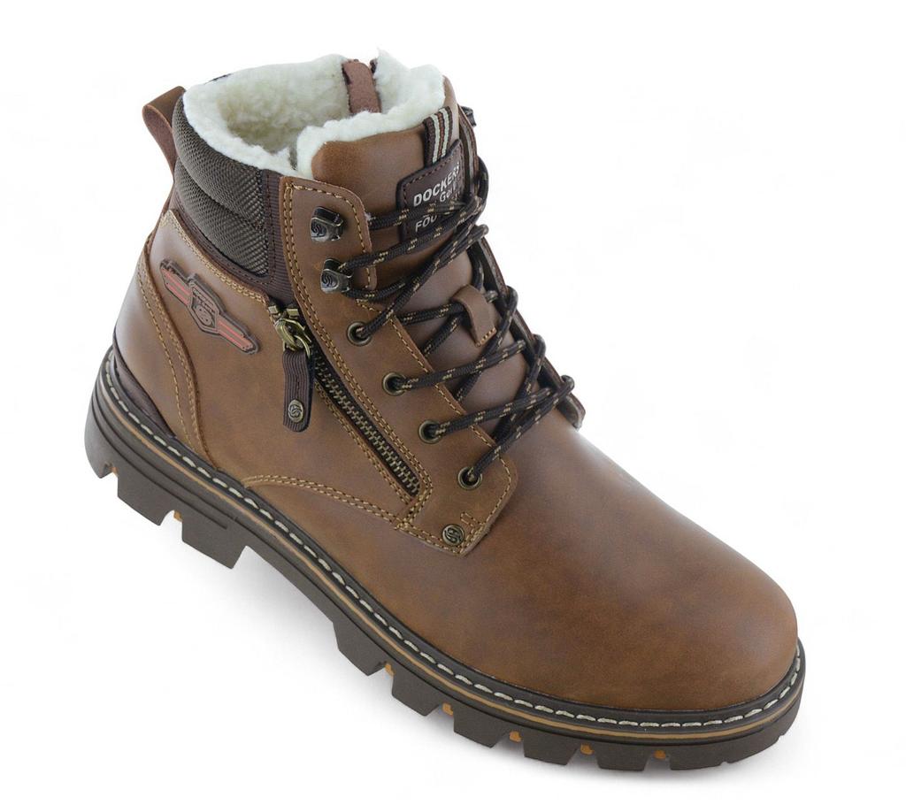 Dockers By Gerli Boots - Men's Winter Shoes Boots Lined Brown 53HX103-650470 ORIGINAL