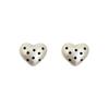 French Style Temperament Sweet Heart-shaped with White Red Polka Dot for Women Lady Elegant Earrings Daily Wedding Jewelry Gifts