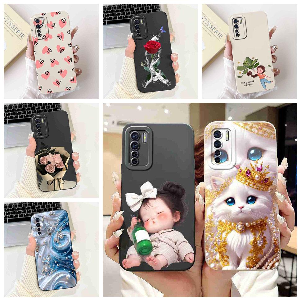 For Oppo F15 CPH2001 6.4" Case Cute Girl Cartoon Cat Soft Silicone TPU Back Cover For Oppo a91 A91 PCPM00 Protective Cases Coque