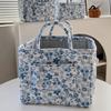 Vintage Foldable Laundry Basket with Side Pocket Quilted Storage Basket  Travel