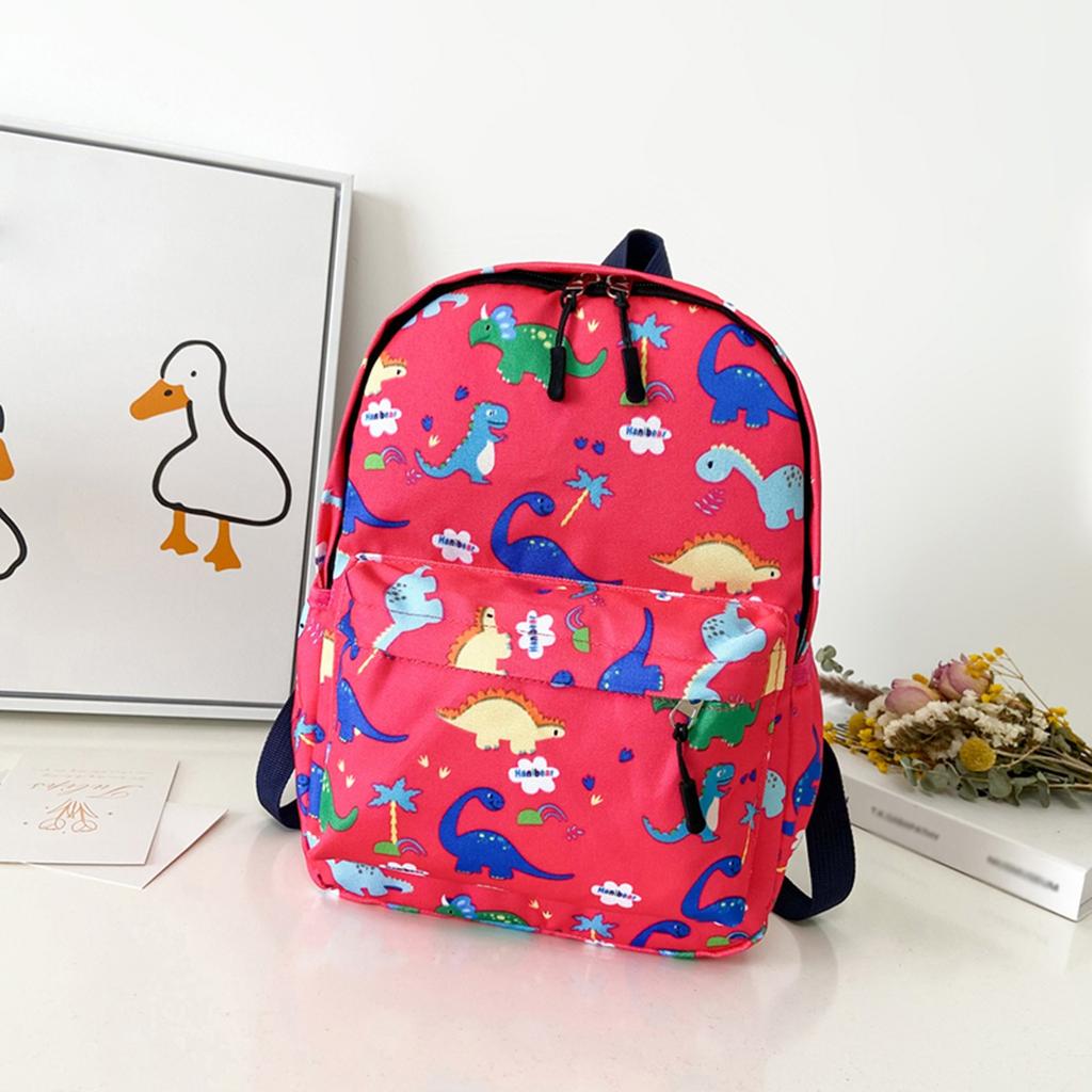 School Starts Season Fashion Dinosaur Print Child Student Daycare Nursery Zipper Cartoon School Bag Nylon Backpack Boys Girl