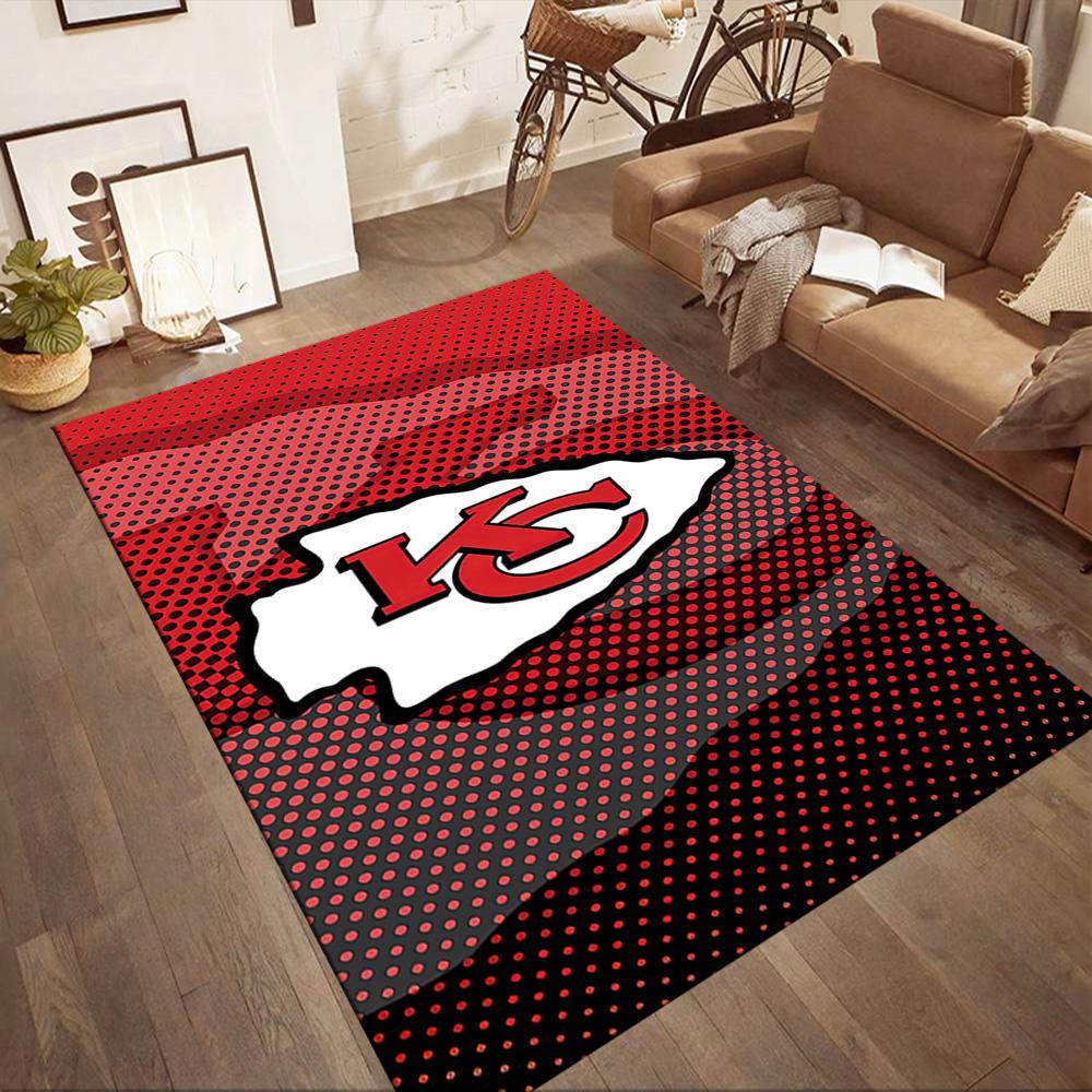 Kansas City Chiefs Square Rugs Are a Great Choice for Living Rooms, Bedrooms, Home Décor, and As Gifts.