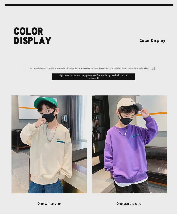 2023 Jungen Sweatshirt im koreanischen Stil mit Rundhalsausschnitt - Frühling & Herbst Print Pullover für Kinder