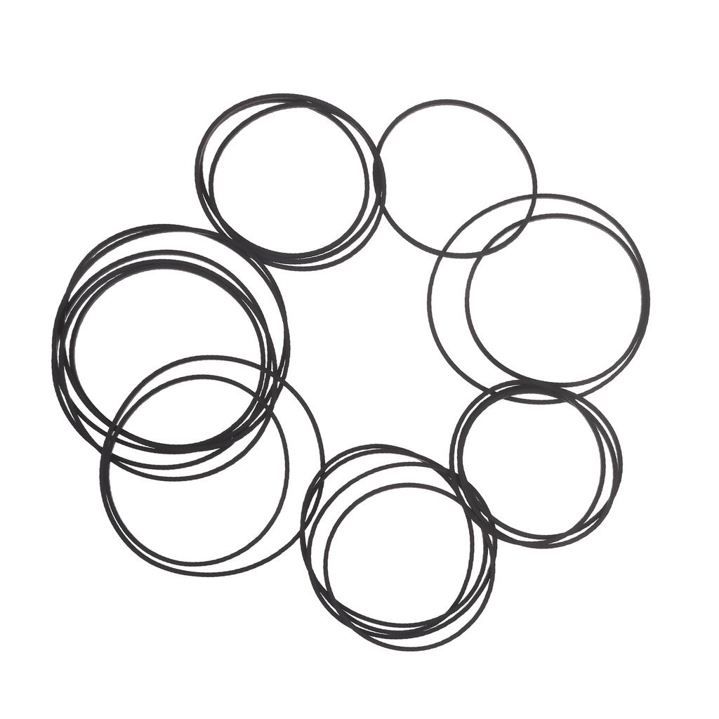 Rubber Drive Belts for and Video Players 20pcs Set Sturdy and Stable Mixed Size 75-100mm Width 1.2mm