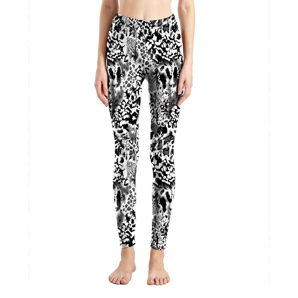 Leggings con Stampa Animalier Tendenza Europea e Americana - Pantaloni a Nove Punti Aderenti