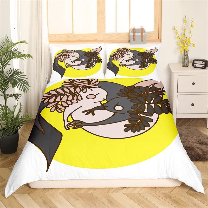 Kawaii Axolotl Bedding Set Queen For Girls Boys Teens Cute Cartoon Reptiles Animal Duvet Cover Galaxy Starry Sky Comforter Cover