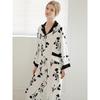 Print Pajamas Women's Summer Thin Classy Artificial Cotton Silk Tribute Satin Home Wear Suit Two-piece Set Pants