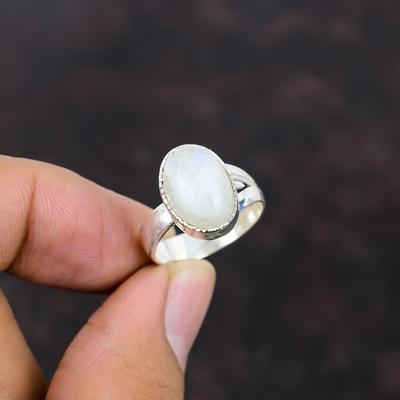 Rainbow Moonstone Ring Handmade Jewelry Gemstone Ring 925 Sterling Silver Ring Adjustable Ring Unique Jewelry Engagement Ring Gift For Mom