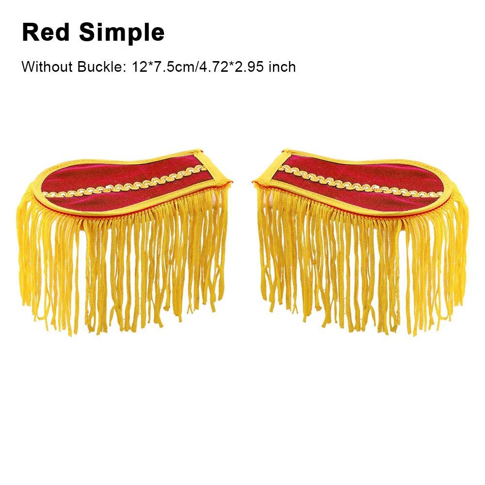 1Pair Multipurpose Shoulder Pad Epaulettes Colorful With Buckle Tassel Fringe Epaulets Brooch Board Jackets Overcoats Epaulett