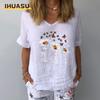 Women's Fashion Casual Short Sleeve V-Neck Blouses & Shirts