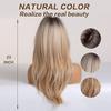 Lange geschichtete blonde Ombre-Perücke, schulterlang, mit Pony, hitzebeständige synthetische Perücke für den täglichen Gebrauch von Frauen