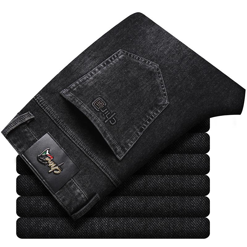 

2024 Осень и зима Новые бархатные мужские джинсы свободные прямые мужские брюки эластичные универсальные повседневные длинные брюки 40