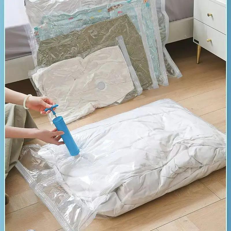 5 Sizes Reusable Vacuum Bags with Hand-Pump Vacuum Compression Sealer Bag Mini Vacuum Sealer Machine for Clothes Organizer