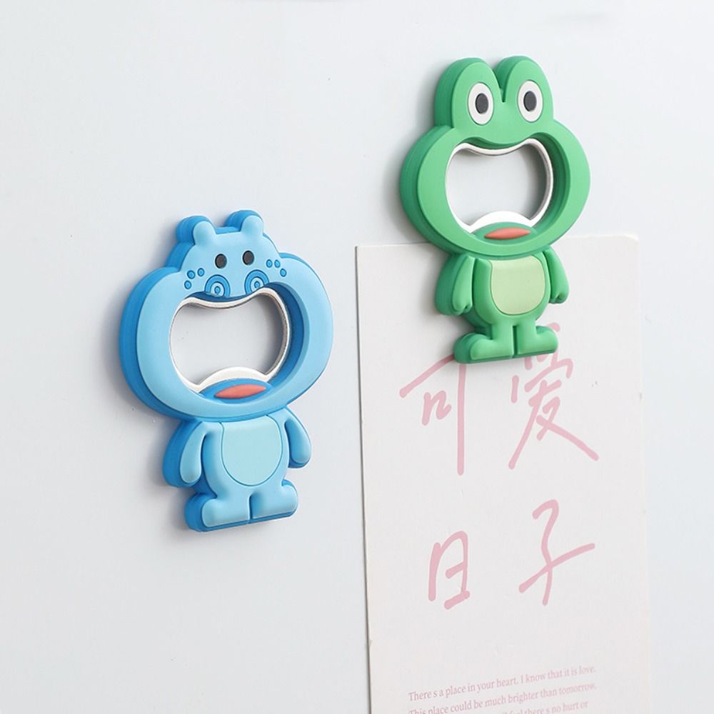 2pcs Cute Bottle Opener Creative Fridge Magnet Kitchen Supplies Animal Refrigerator Sticker Car