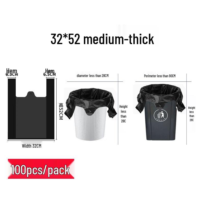Verdikte Draagbare Zwarte Keuken Vuilniszakken - Duurzame Huishoudelijke Vuilniszakken in Veststijl