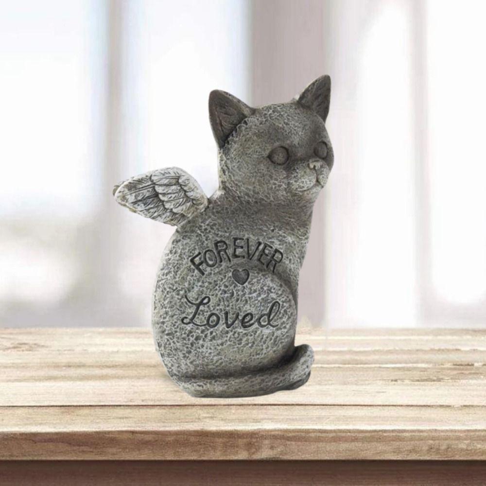 Resin Pet Memorial Statue Stone Finish Pet Memorial Tombstone  Living Room
