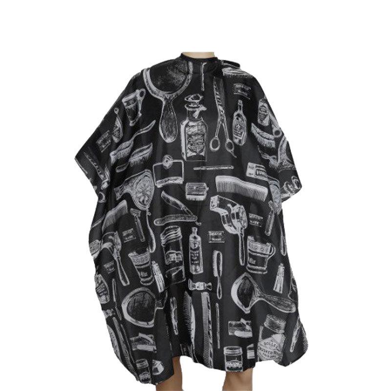 Barber Cape Set: Hand Mirror, Scissors, Comb, Hair Dryer Apron, Printed Cape, Shawl