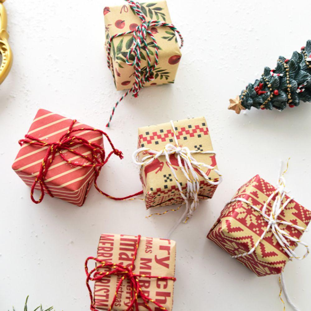 Simulation Christmas Tree Gift Bag Pendant Mini Colorful Christmas Present Hanging Ornament with Rope Christmas Decorations