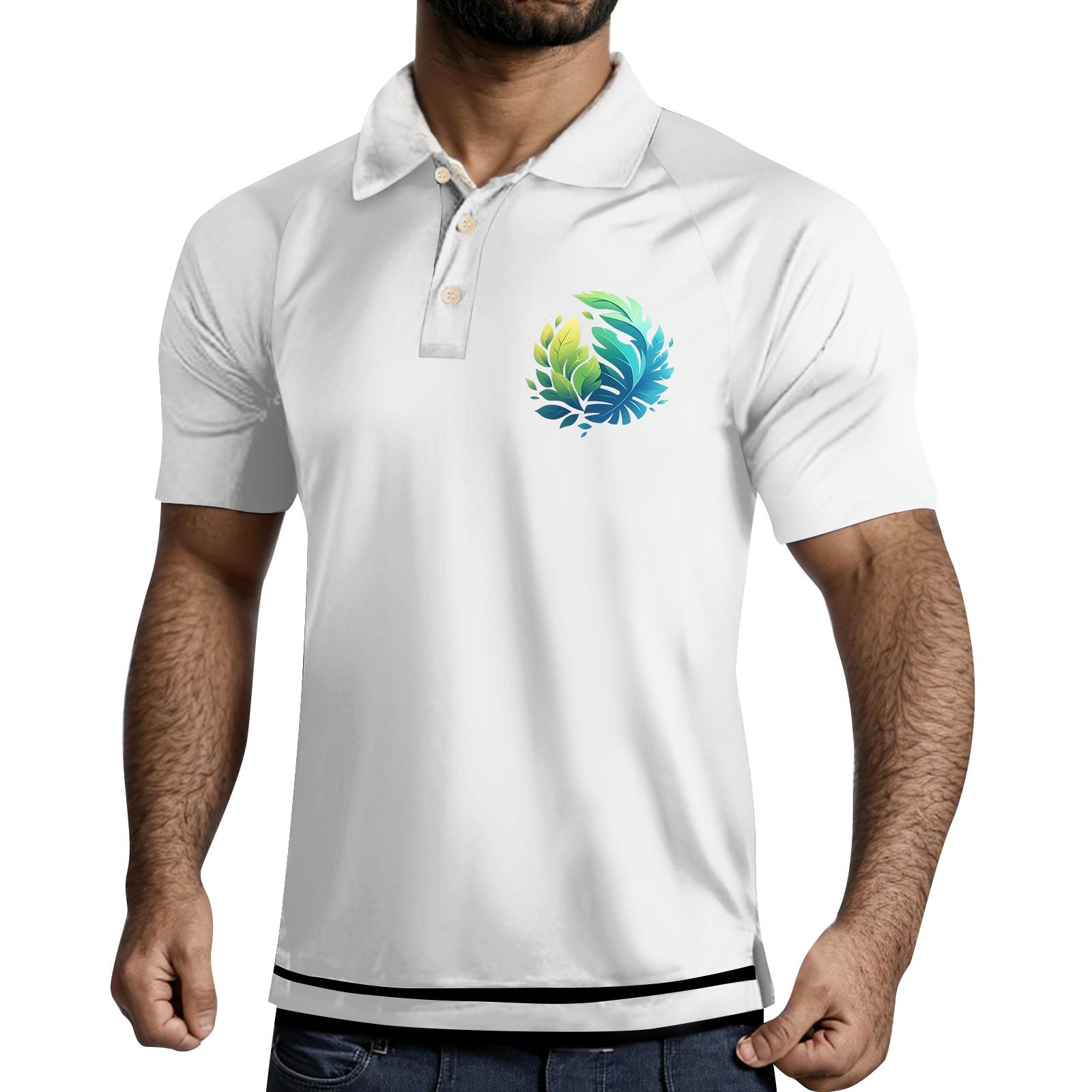 

Мужская рубашка с коротким рукавом и тремя пуговицами и лацканами XL белый