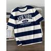 2026 Sommer Neuer Stil Herren T-Shirt Street Casual Mode Bequem Weich Leicht 3D Streifen Muster Druck