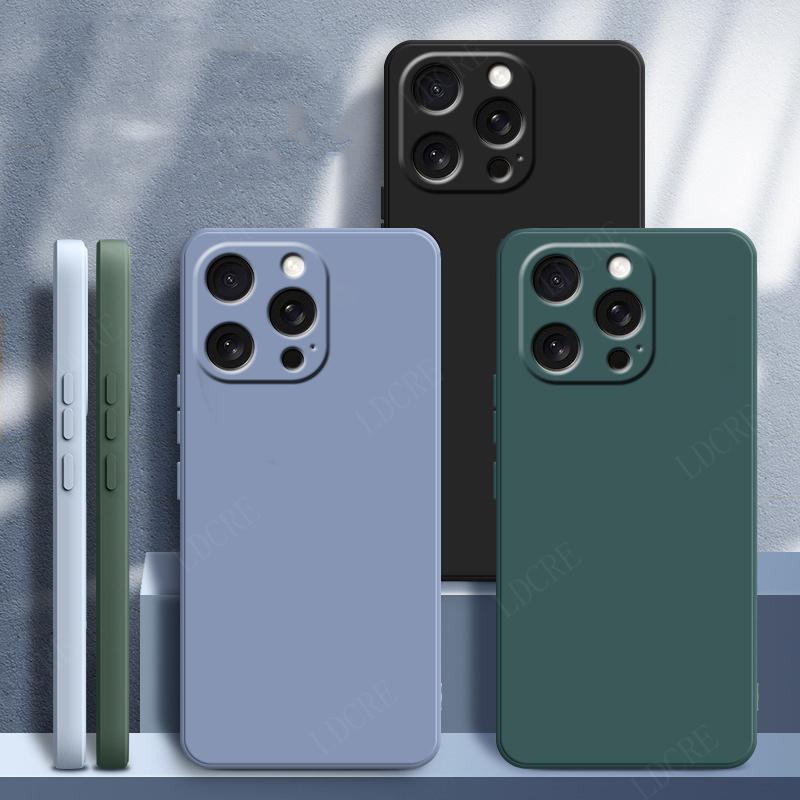 For iPhone 16 Pro Max Case Cover iPhone 16 Pro Capas Original Square Liquid Silicone Fundas iPhone 16 Pro Max 15 Plus Soft Cover