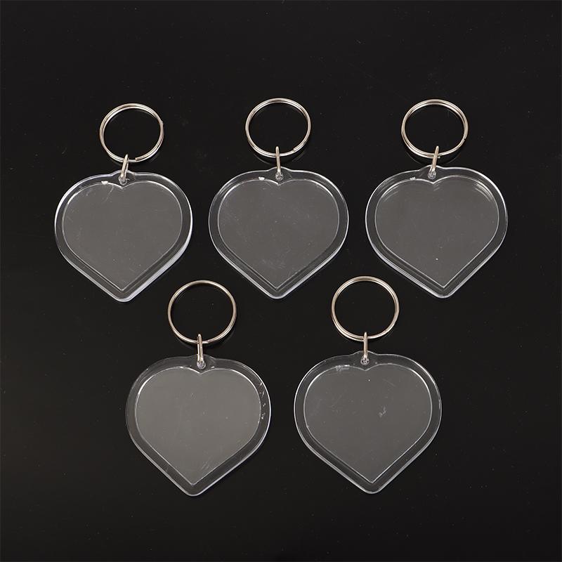 5Pcs Clear Bear Acrylic Blank Photo Frame Keychain Insert Photo Picture Frame Key Holder Diy Picture Frame Keyring Bag Pendant