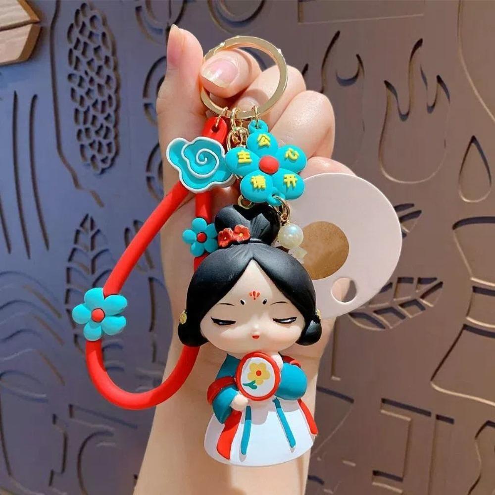 Silicone Rubber Cartoon Dolls Pendant Bag Hanging Car Key Ring Chinese Style Keychain  Gifts