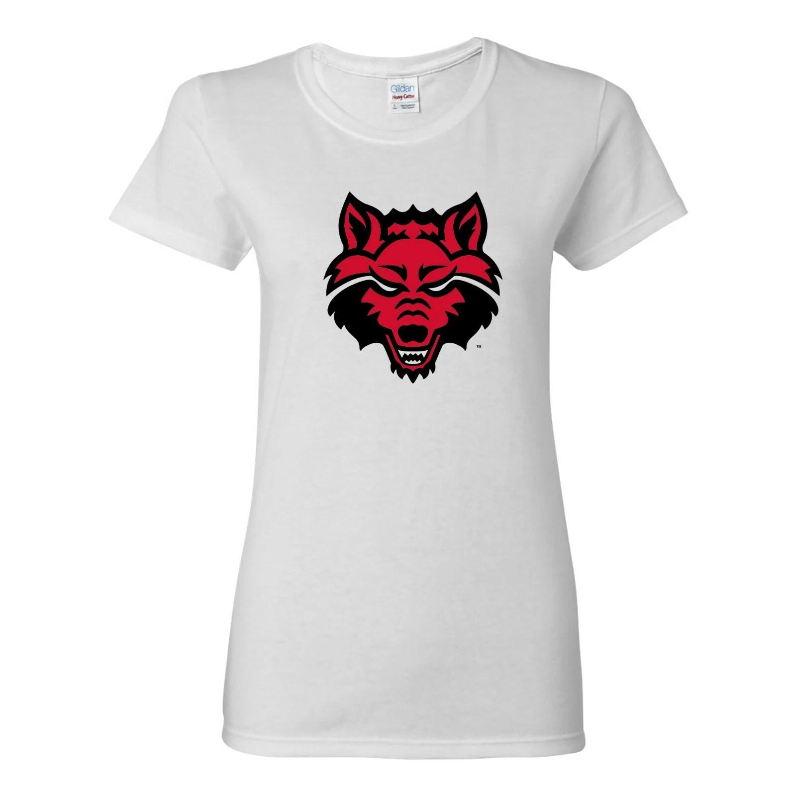 Arkansas State Red Wolves Primary Logo Womens T-Shirt - White XL