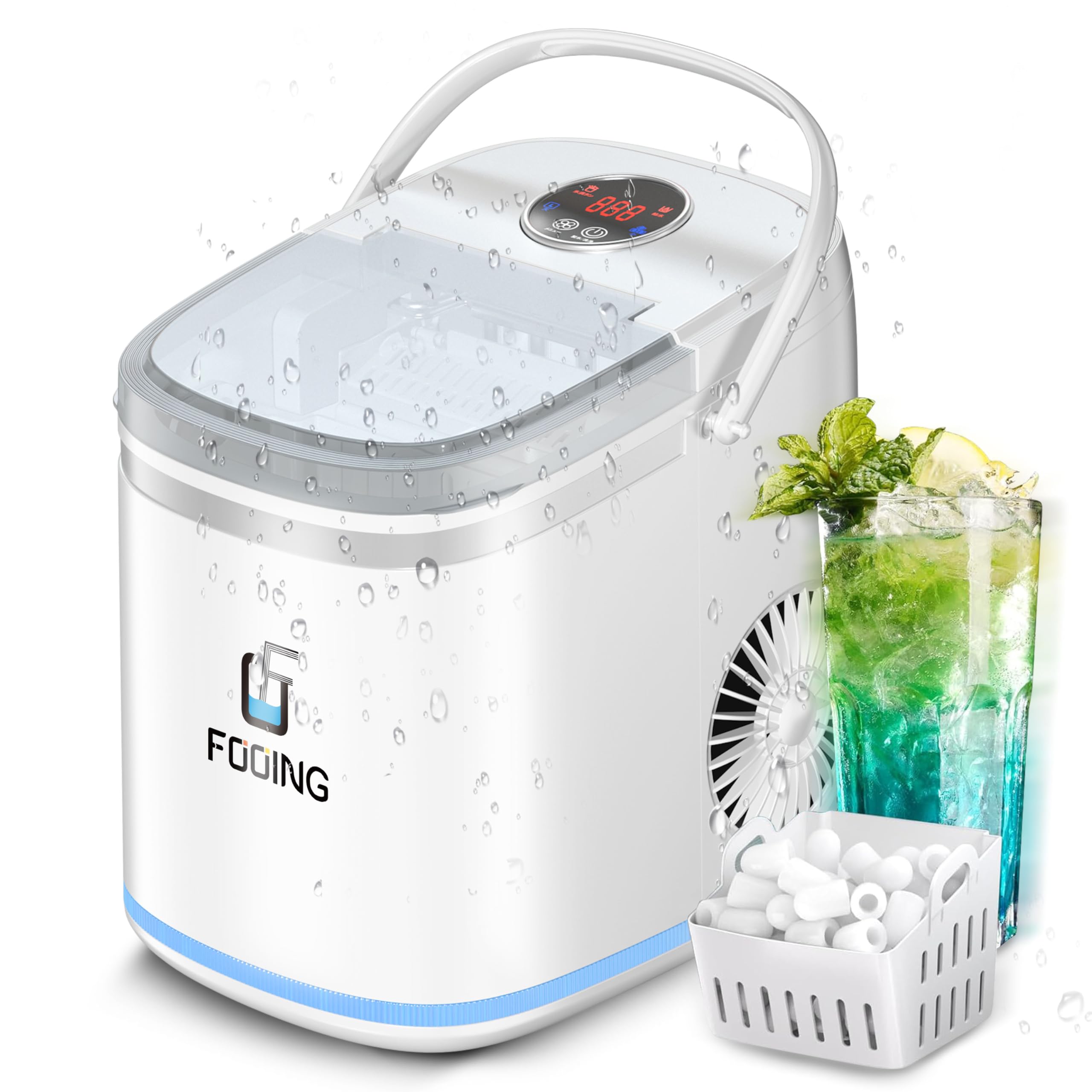 

Compact Ice Maker for Home Automatic Ice Ice Making Countdown Fastest Ice Making Ice Size Energy Auto Japanese Language Fast Ice Quiet Holds