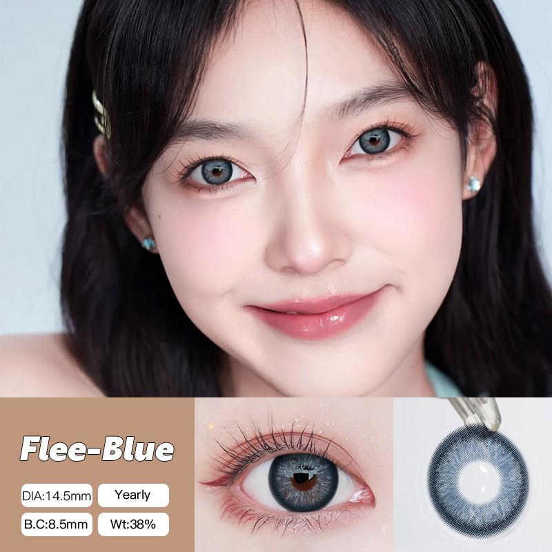 2024 New Arrival Natural Euro-american style Blue Green Colored Contact Lens with Power  Nature Profound 6 months  Blue Soft lens Set 0--0.8 14.5mm