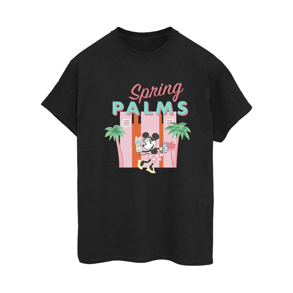 Disney Womens/Ladies Minnie Mouse Spring Palms Cotton Boyfriend T-Shirt