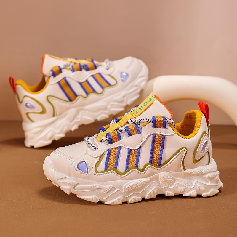 Fashion Leather Girl's Sports Shoes Autumn and Winter Children's Platform Sneakers Breathable Kids Running Shoes zapatos niña