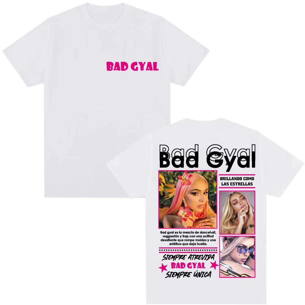 Rapper Bad Gyal Album Graphic Tshirt Fashion Hip Hop T Shirt Harajuku Oversized Cotton Men Women Casual Y2K T Shirts Streetwear