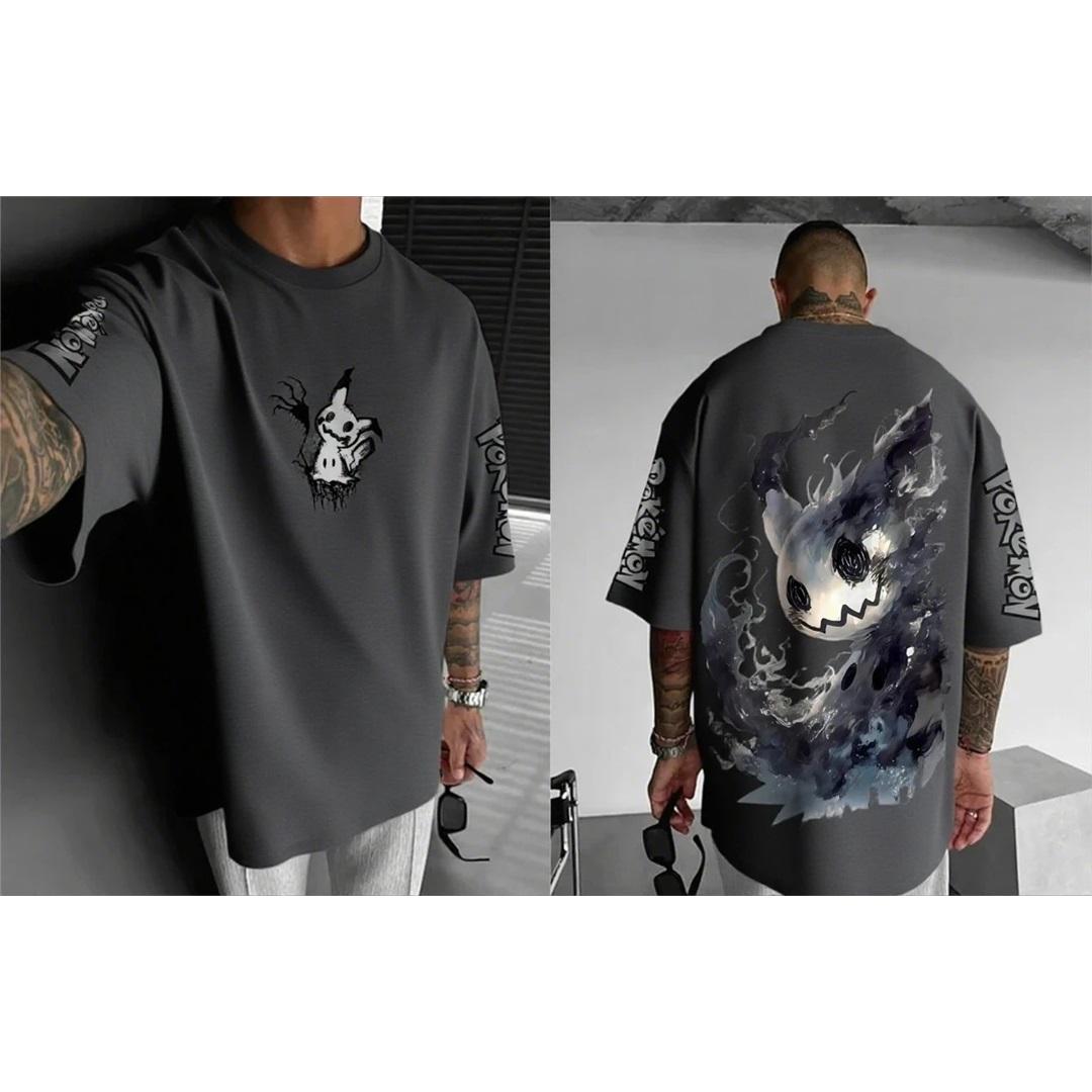 

Pokémon Game Mimikyu Anime T-shirt Summer New Men s And Women s Street Y2k Oversized Loose Casual Plus Size Parent-child Clothing Top XXXL коричневий