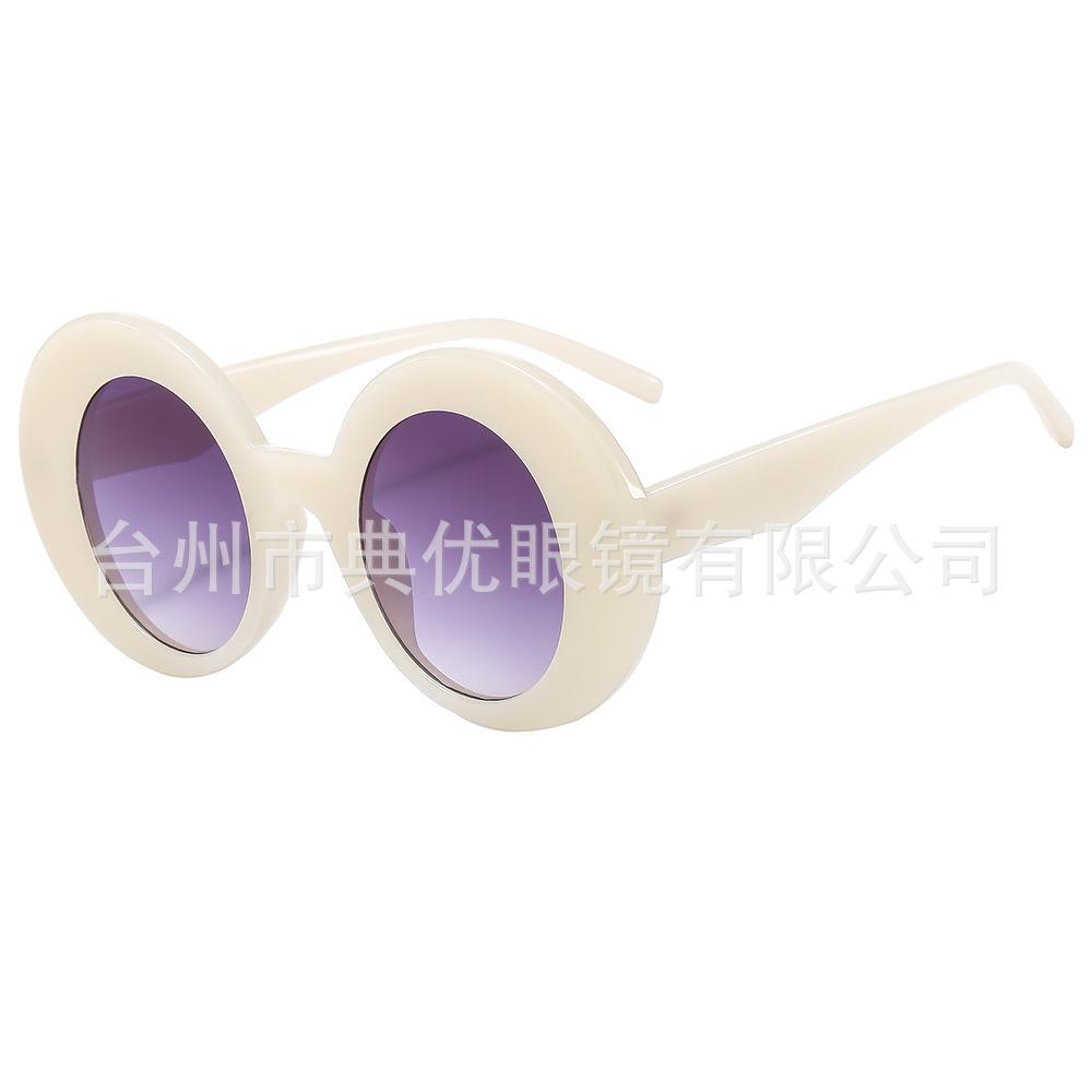 New thick-edged large round sunglasses exaggerated retro shape personalized niche street shooting catwalk outdoor sunglasses