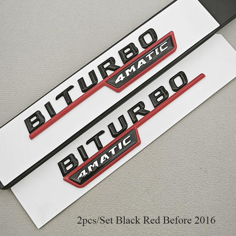 Logo TURBO 4MATIC Car Emblem Both Side Fender Badge Sticker For Mercedes Benz AMG X247 C117 W117 GLE53 GLA45 A45 A35 CLA35 CLA45