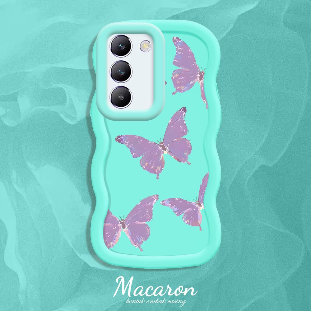 

Окрашенный узор Big Wave Edge Мягкий силиконовый материал Macaron чехол для телефона противоударный защитный резиновый чехол для OnePlus Vivo Motorola Moto Vivo Y20S [G] синий