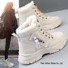 2025 Women's Winter Fleece-Lined Snow Boots - Thickened Ankle Martin Style, Warm & Sporty for Students