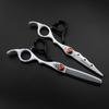 6.0" God Walker Black & White Hairdressing Scissors Set - Includes Straight Shears, Bangs Scissors, and Thinning Shears.