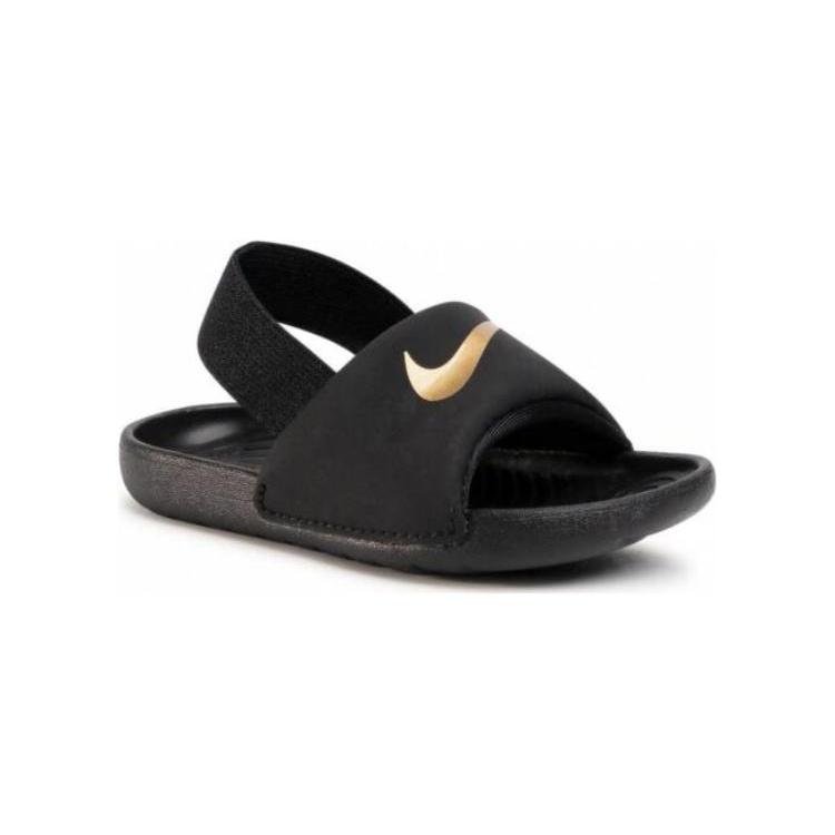 (TD) Nike Kawa Slide 'Black Metallic Gold' Baby BV1094-003
