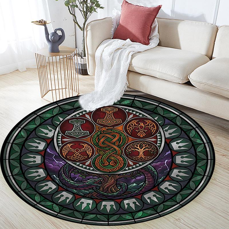 Boar Mythology Round Area Rug Under Office Chairs Bedroom Living Room Home Decor