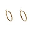 Fashion Minimalist Metal Texture Silver Needle Hoop Earrings For Women