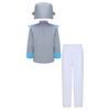Unisex Kinder Roboter Kostüm Langarm Bunt Bedrucktes Oberteil Elastischer Bund Hose Niedliche Roboter Kopfbedeckung Cosplay Halloween Set