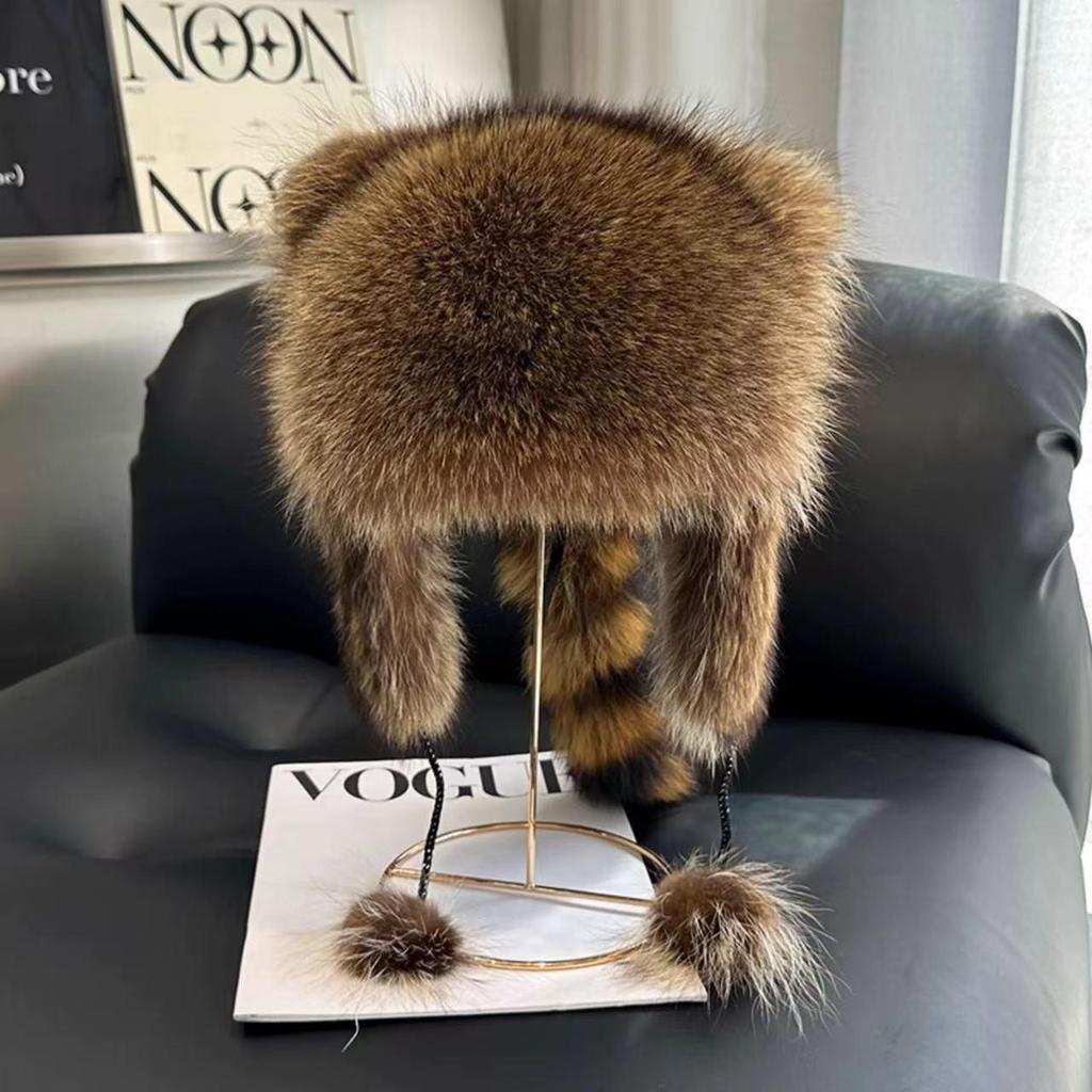 Little Raccoon Winter Hat with Ear Protection for Kids and Parents - Warm Lei Feng Style