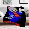 Tom & Jerry Cartoon Character Blue Suit Costume Cosplay Party Fancy DressBlanket Flannel Throw Blanket for Sofa, Bed, Travel, Camping, Office