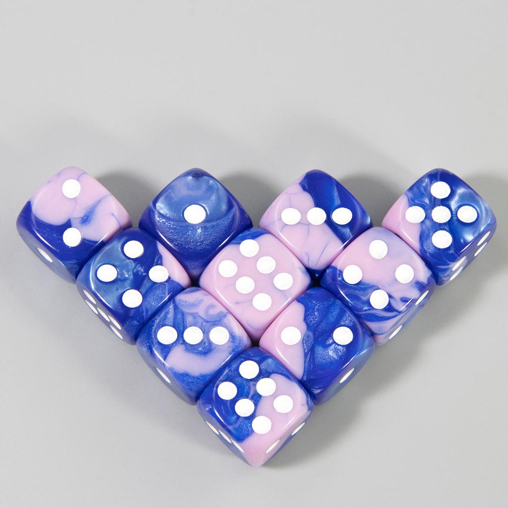 16mm Rounded Corner Dice 10pcs Mixing Colors Game Dice for Table Game Math Teching