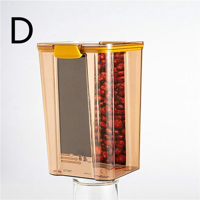 Transparent Square Sealed Fresh-keeping Box Japanese Style Kitchen Grain Storage Tank for Snacks and Dried Fruits