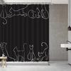 1 pièce Rideau de douche motif chaton mignon, Tissu polyester, Avec crochets, Lavable en machine, Convient pour la décoration de salle de bain.