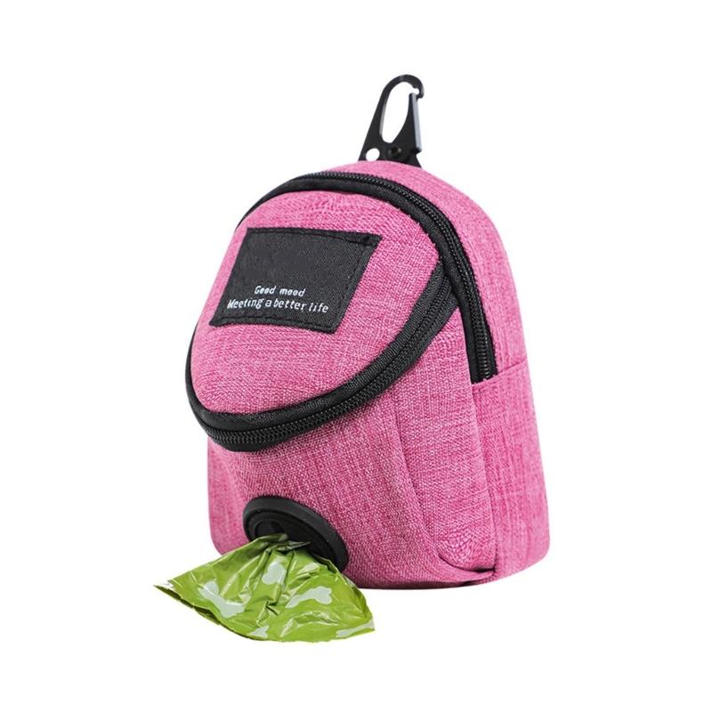 Oxford Fabric Pet Waste Bag Dispenser With Treat Pocket For Dog Convenient Clip On Design Outdoor Walking Essential