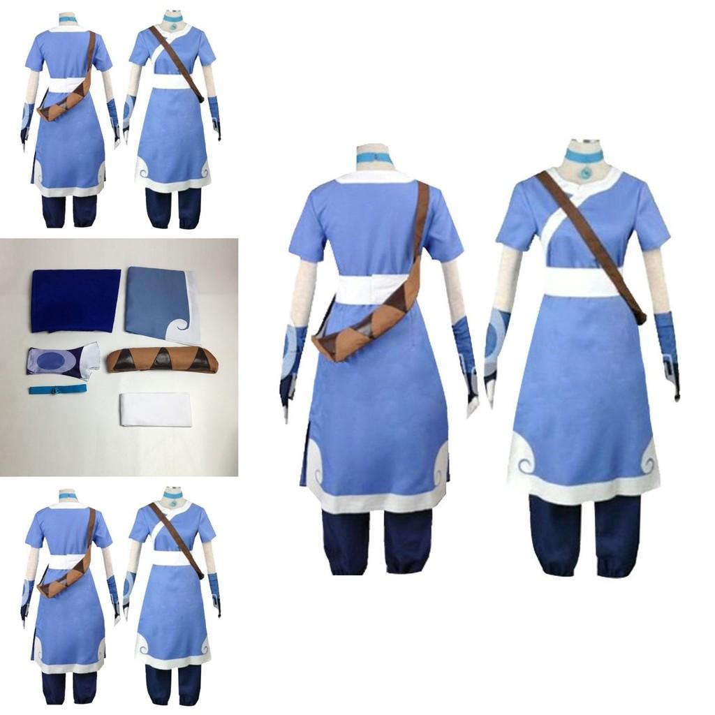 Vibrant Blue Katara Cosplay Dress From Avatar The Last Airbender For Halloween Parties